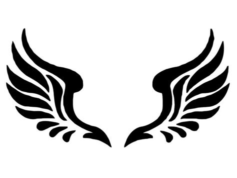 Curved Angel Wings Silhouette Clipart 108px Image 9