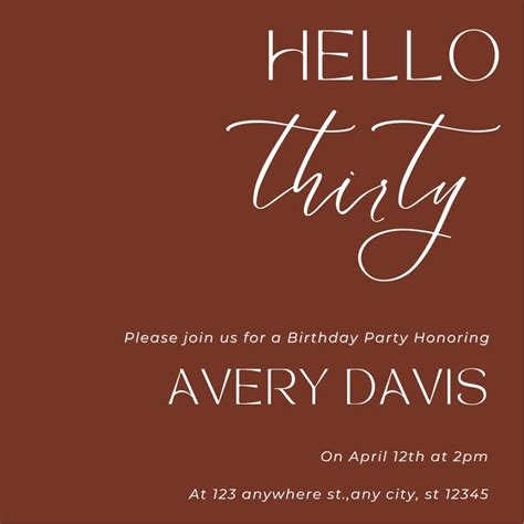 Free And Custom 30th Birthday Invitation Templates Canva