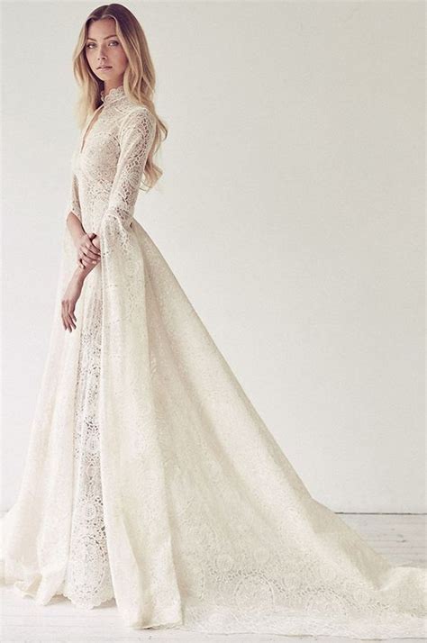 50 Simple Glam Victorian Neck Style Bridal Dresses Ideas 37 Style Female