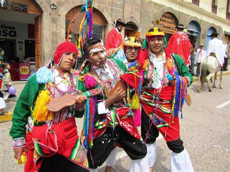 Men Dancing In Traditional Costume In Cusco Peru Carnival In Cusco Peru Festival Outfits