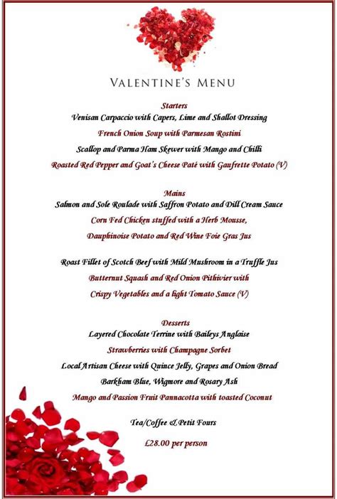 From classic dishes to innovative treats, we've got what you need. Image result for valentine day menu | Valentines ...