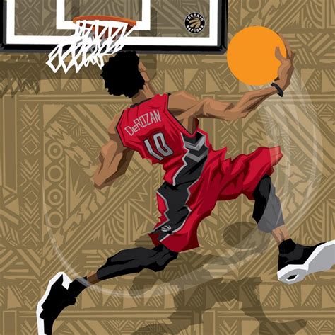Demar Derozan Sneak Attack Caricature Art Street Basketball Basketball