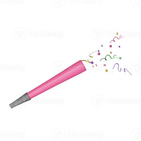 3d Render Of Confetti Cannon Icon 23742171 Png