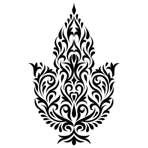 Black And White Ornamental Motif Design Stock Vector Illustration Of