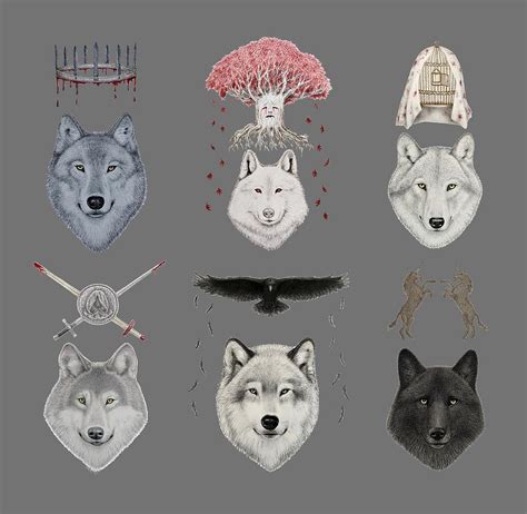 Stark Direwolves Drawing By Vanessa Cole