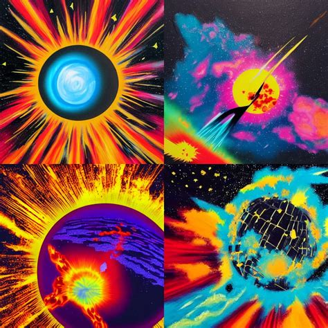 KREA Painting Of An Atomic Explosion Visible From Space Colourful