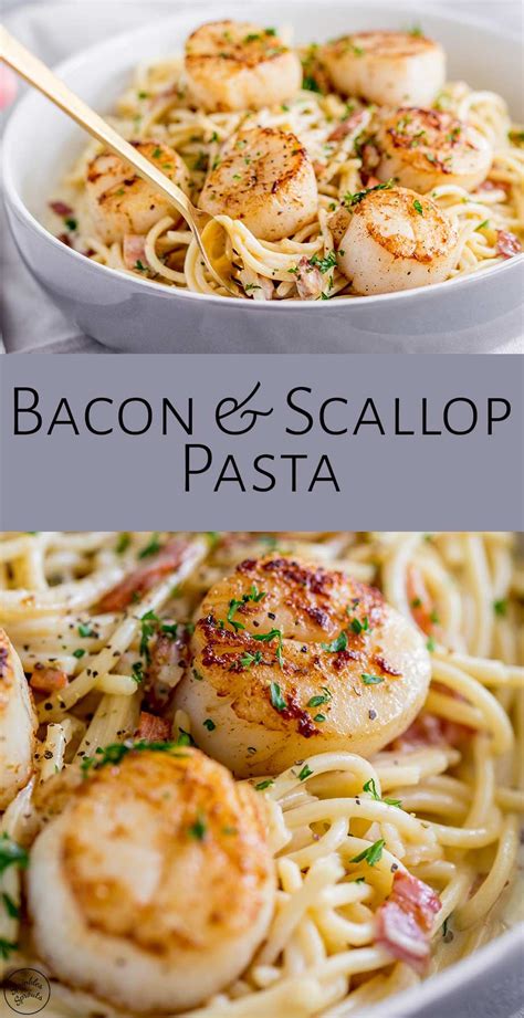 This Seared Scallop Pasta With Creamy Bacon Sauce Is Such