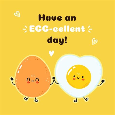 Premium Vector Cute Happy Boiled Egg And Fried Egg Card