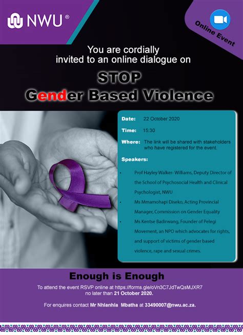 Dialogue On Gender Based Violence Nwu North West University
