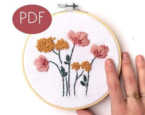 Pdf Digital Pattern Wild Daisies Diy Thread Unraveled Etsy Flower