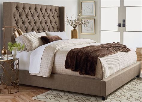 Westerly Brown Queen Upholstered Bed Set In 2020 Upholstered Beds