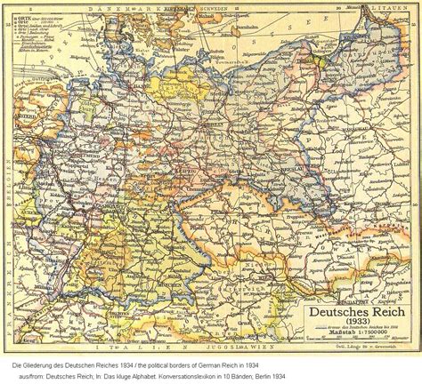 Bitte beachten sie, dass nach iso 8601 die erste bzw. Drittes Reich 1934, Karte / Third Reich in 1934, map ...