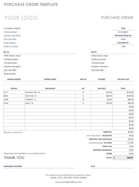 Construction Purchase Order Template Database