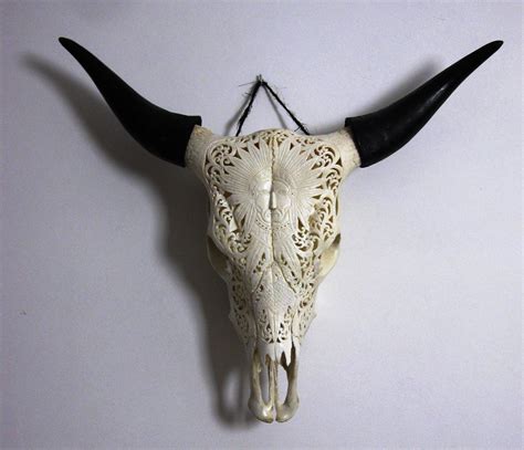 Bone Carving Cow Skull Indian Casabalinla 36400908