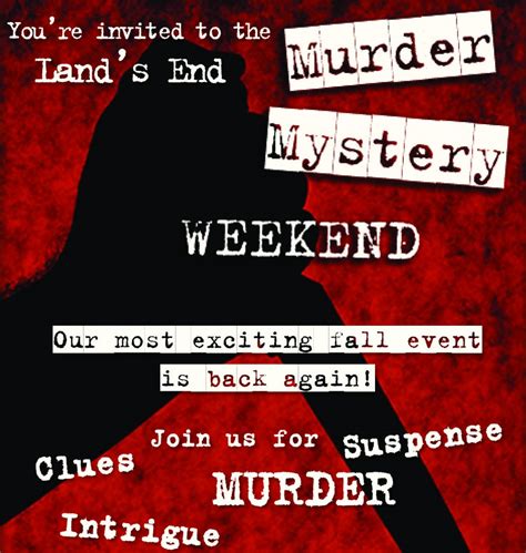 Murder Mystery Weekend Lands End Resort
