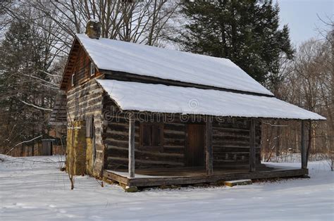 Old Log Cabin In Winter Stock Photo Image Of Trees Dwelling 18010570