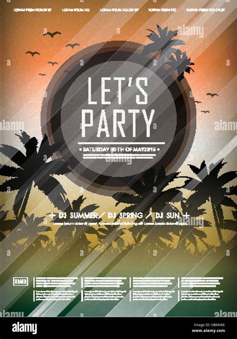 Modern Summer Beach Party Poster Design Template Stock Vector Image