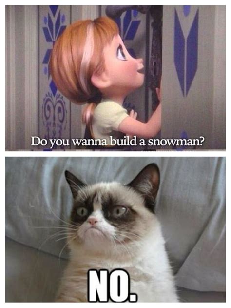 Frozen Meets Grumpy Cat Grumpy Cat Cats Grumpy Cat Humor