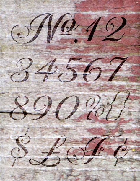 Elegant Vintage Numbers Stencil Select Size Stcl1043 By Etsy