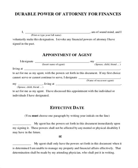 Free 11 Sample Durable Power Of Attorney Forms In Pdf Ms Word
