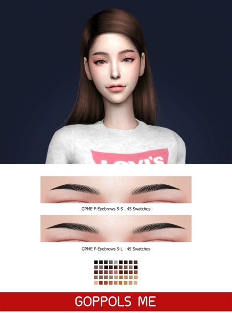 Gpme F Eyebrows 5 S And 5 L At Goppols Me Sims 4 Updates