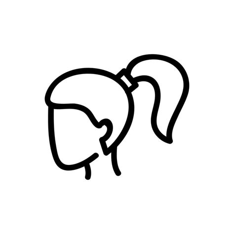 Ponytail Hairstyle Side View Icon Vector Outline Illustration 9930607