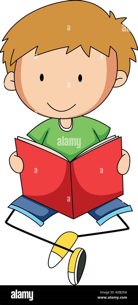 Closeup Happy Boy Reading A Book Stock Vector Image And Art Alamy