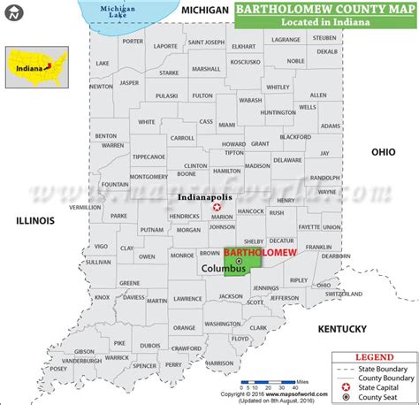 Bartholomew County Map Indiana