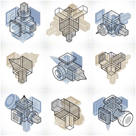 Premium Vector Abstract Vectors 3d Simple Geometric Shapes Set