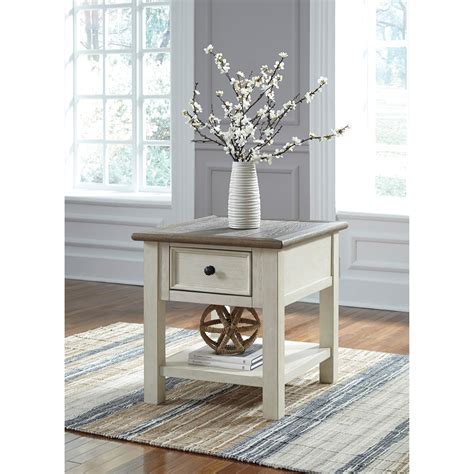 Signature Design By Ashley Tory White Rectangular End Table With Drawer