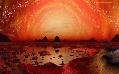 Planetary Landscape Fi Of An Alien Sunset Over Sci Fi Sunset Hd