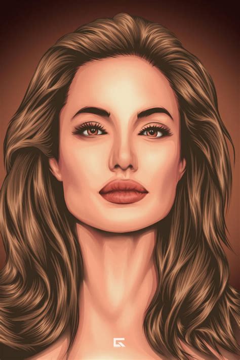 Angelina Jolie Fan Art By Gersonvexelart On Deviantart Portrait Vector