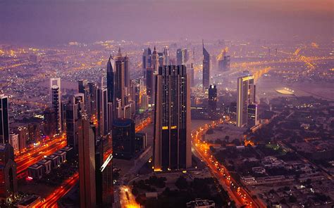 4k Descarga Gratis Dubai Noche Puesta De Sol Paisaje Urbano