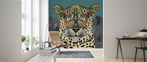 Leopard Queen Teal Décoration Murale Populaire Photowall