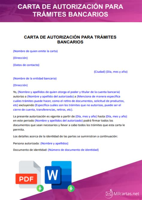 Carta De Autorizacion Para Tramites Bancarios Images And Photos Finder