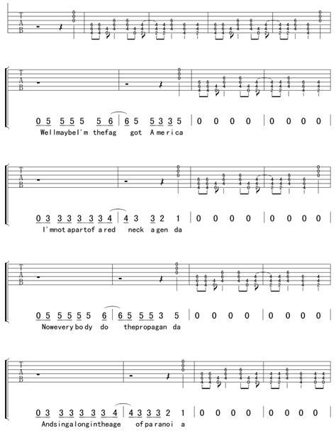 American Idiot By Green Day2 Guitar Tabs Chords Sheet Music Free