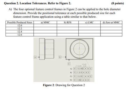 Solved Question 2 Location Tolerances Refer To Figure 2 Chegg Com