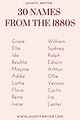 Thirty Female and Thirty Male names from the 1880s. | Last names for ...