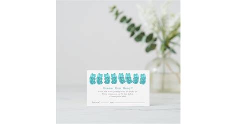 Guess How Many Gummy Bears Blue Baby Shower Game Enclosure Card