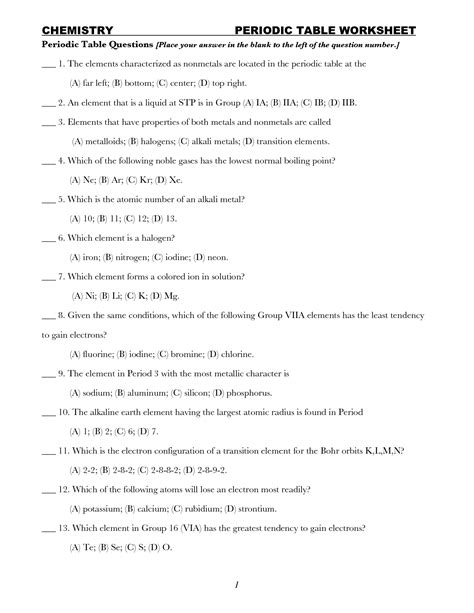 Use your periodic table to complete the worksheet. 10 Best Images of Periodic Table Questions Worksheet - Periodic Table with Element Charges ...