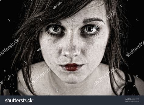Scary Sinister Woman With Evil Eyes Stock Photo 66025537 Shutterstock