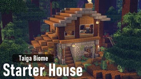 Minecraft How To Build A Simple Taiga Starter House Easy Minecraft