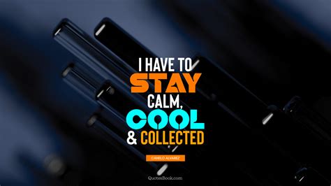 I Have To Stay Calm Cool And Collected Quote By Canelo Alvarez