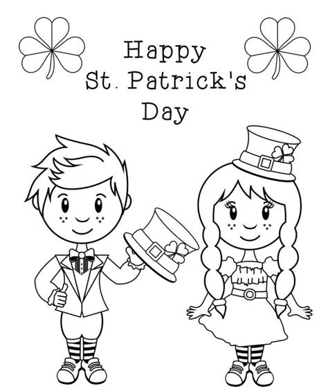 Patrick, leprechaun, pot of gold, shamrock, 4 leaf clover, rainbow, cap, pipe, cane, irish flag, flute, fiddle, harp, fairy, happy st. Free Printable St. Patrick's Day Coloring Pages - ScribbleFun