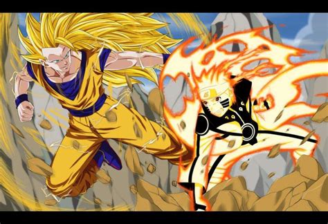 Goku SSJ Vs Naruto Bijuu Mode Anime Amino