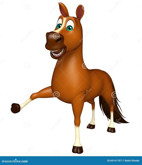 Cute Horse Cartoon Character Stock Illustration Illustration Of Power