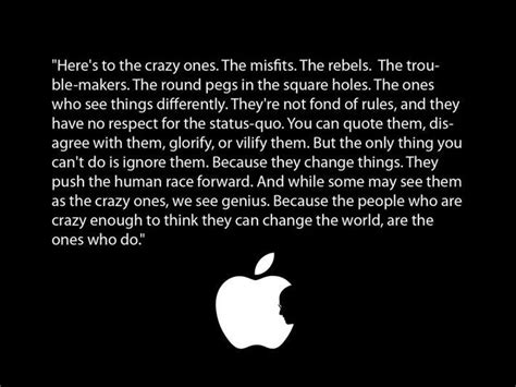 Isad Heres To The Crazy Ones Apple Steve Jobs Quote Bradnash
