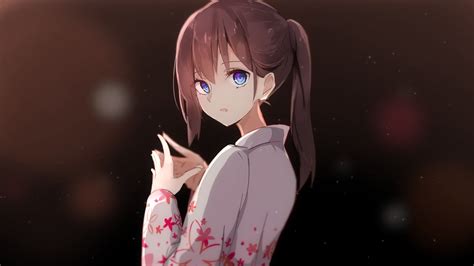 Anime Girl With Brown Hair Waking Up Anime Wallpaper