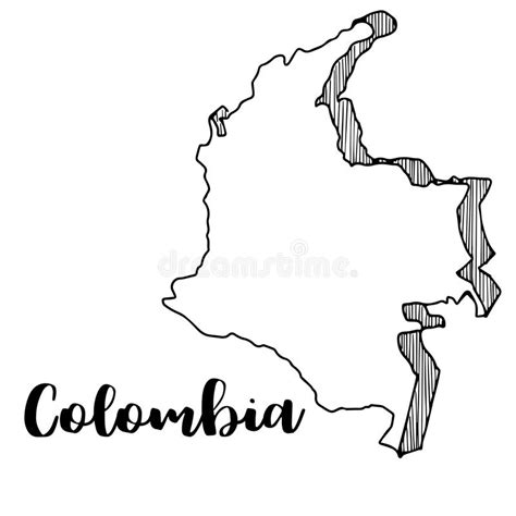 República Del Contorno Del Mapa De Colombia Stock De Ilustración
