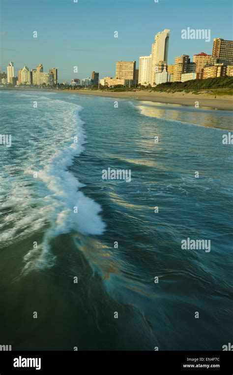 Scene Of Wave On Shoreline Of Durban Famous Golden Mile Beach South